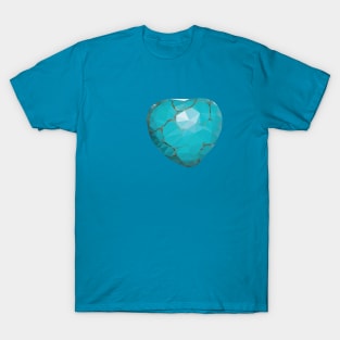 Geometric Turquoise Heart T-Shirt